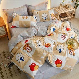 Bear Print Bedding Set (Without Filler)